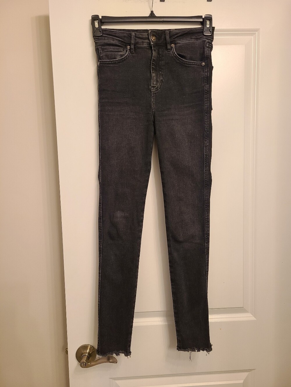 We The Free Washed Black Raw Hem Skinny Jeans